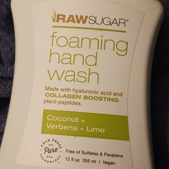 NWT! RAW SUGAR Foaming Hand Soap (Verbena, Lime, and Coconut) - Picture 2 of 5